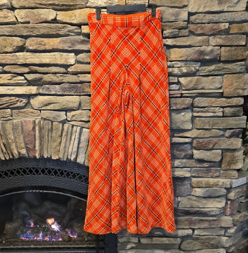 Free People Orange Plaid Pants